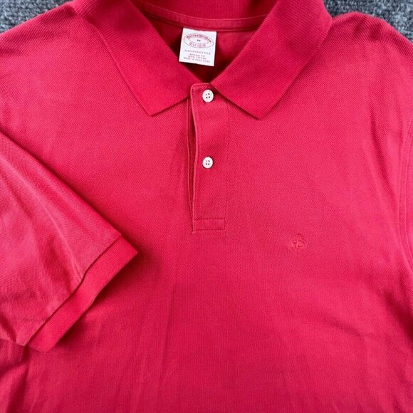 Brooks Brothers Polo Shirt Short Sleeve Red Medium Performance Polo Cotton - Picture 1 of 9